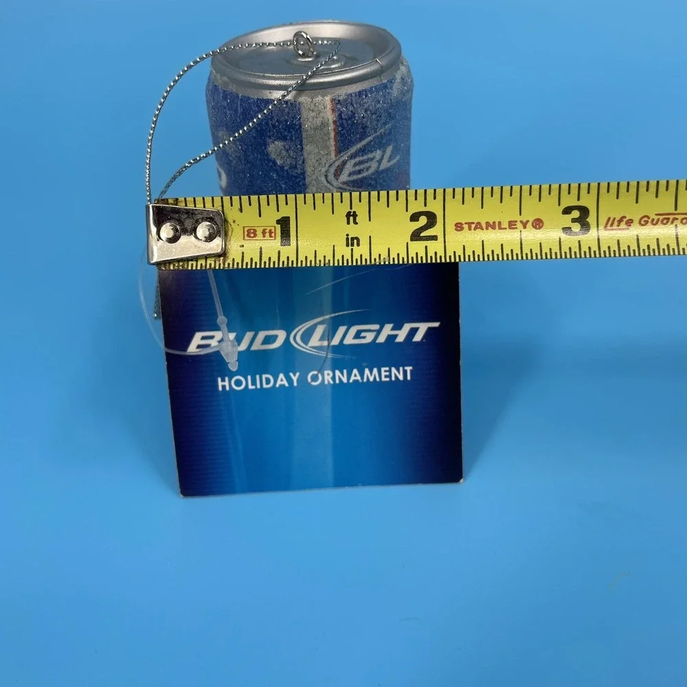 Kurt S Adler Bud Light Beer Can‎ Holiday Ornament Glitter Frosted Blue 2011